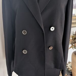 Classic Black Women's Double-Breasted Blazer